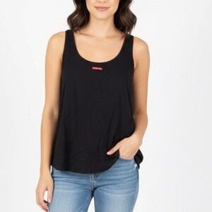 HARD TAIL Forever Black Scoop Neck Tank Top Size L Made in USA